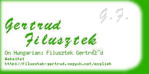gertrud filusztek business card